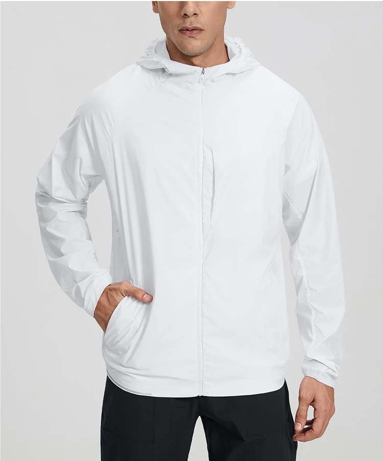 Herren Regenjacke Wasserdicht Leicht Reflektierend Packbare Regenjacke mit Reißverschluss Wanderjacken für Laufen Radfahren Golf Angeln – Detail 2