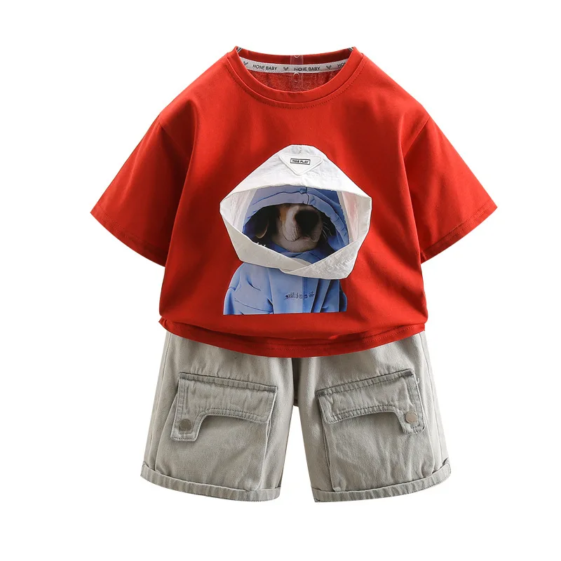 

Летняя модная детская футболка и шорты, комплект из 2 шт./компл., детская одежда, комплект для мальчиков, хлопковая одежда для отдыха, костюм для мальчиков от 2 до 11 лет