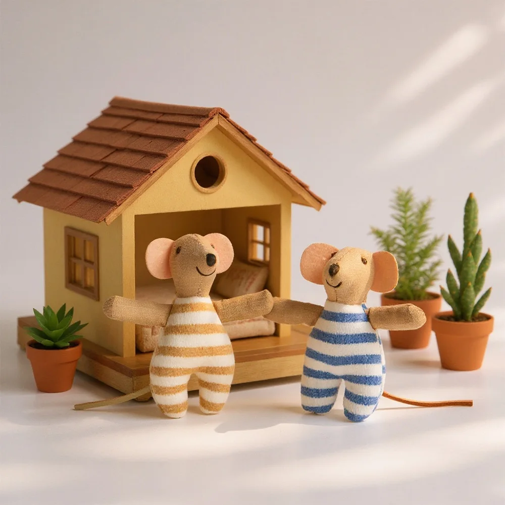 1 Stück Plüsch-Maus Puppe Spielzeug Weiches Stofftier für Kinder Urlaubsgeschenk Geburtstagsgeschenk Zimmerdekoration Rollenspiel – Detail 14