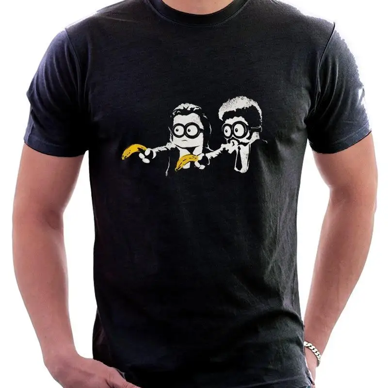 

Черная хлопковая футболка с принтом Pulp Fiction и бананом