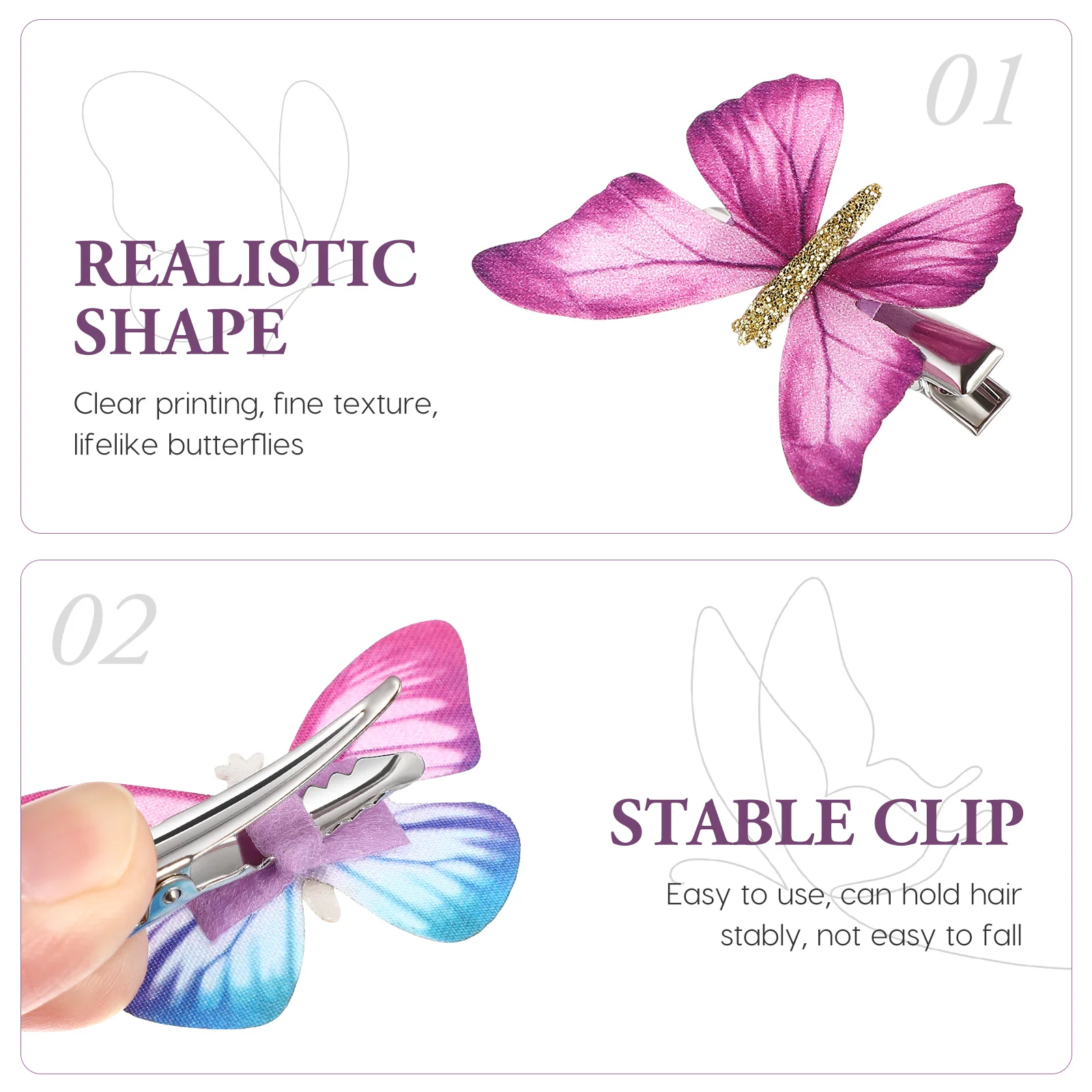 

10 Pcs Butterfly Hair Clip Fairy Accessories Girls Clips Women Headwear for Butterflies Hairpins Bean Sprouts Barrettes Child