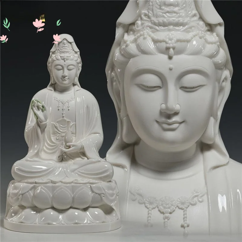 12 to 19 inch ancient lotus Guanyin Buddha statue, home offering, living room ornament, Guanyin Empress Bodhisattva statue