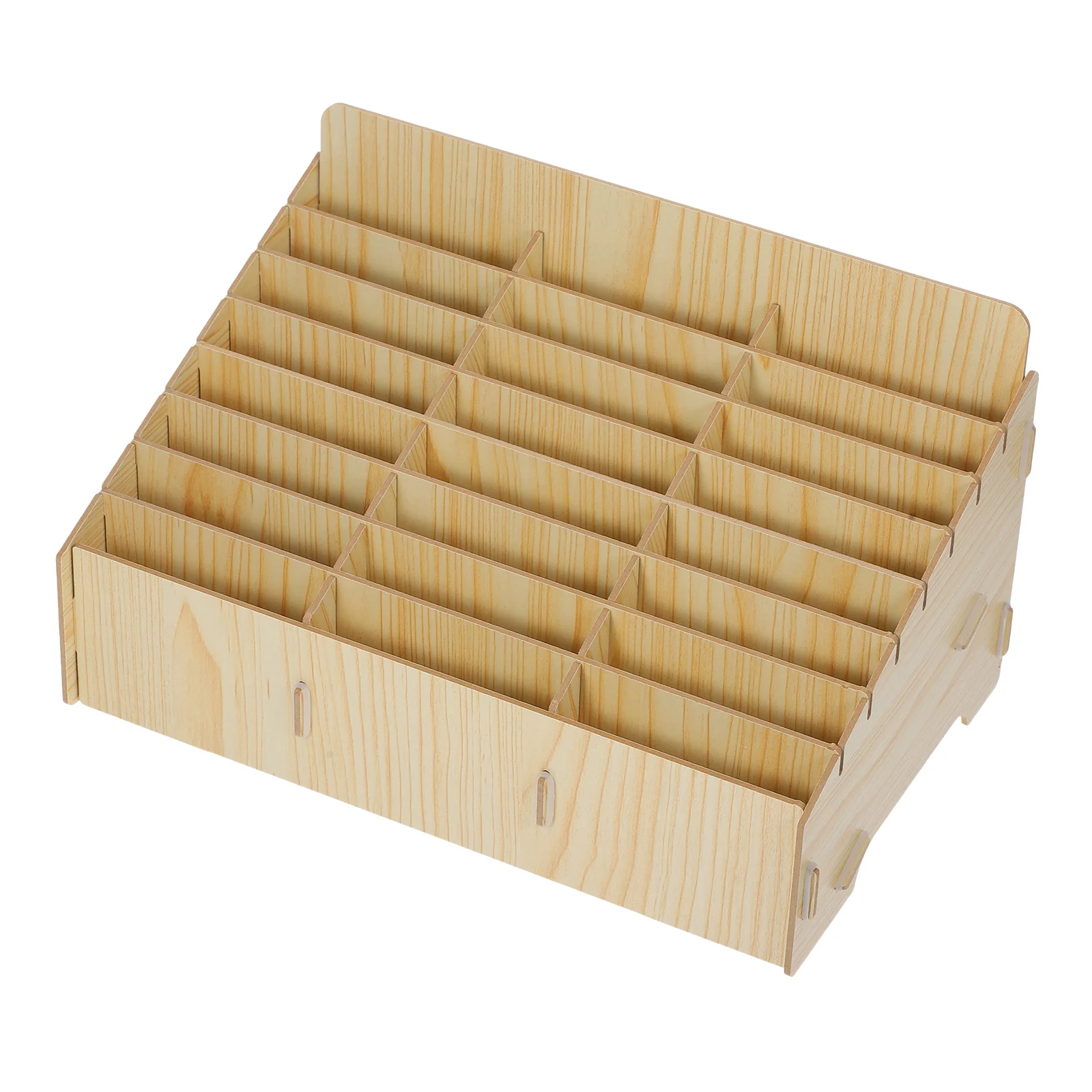 

Mobile Phone Storage Box Wooden Holder Classroom Desktop Organizer Phonecase Cell Meeting Office