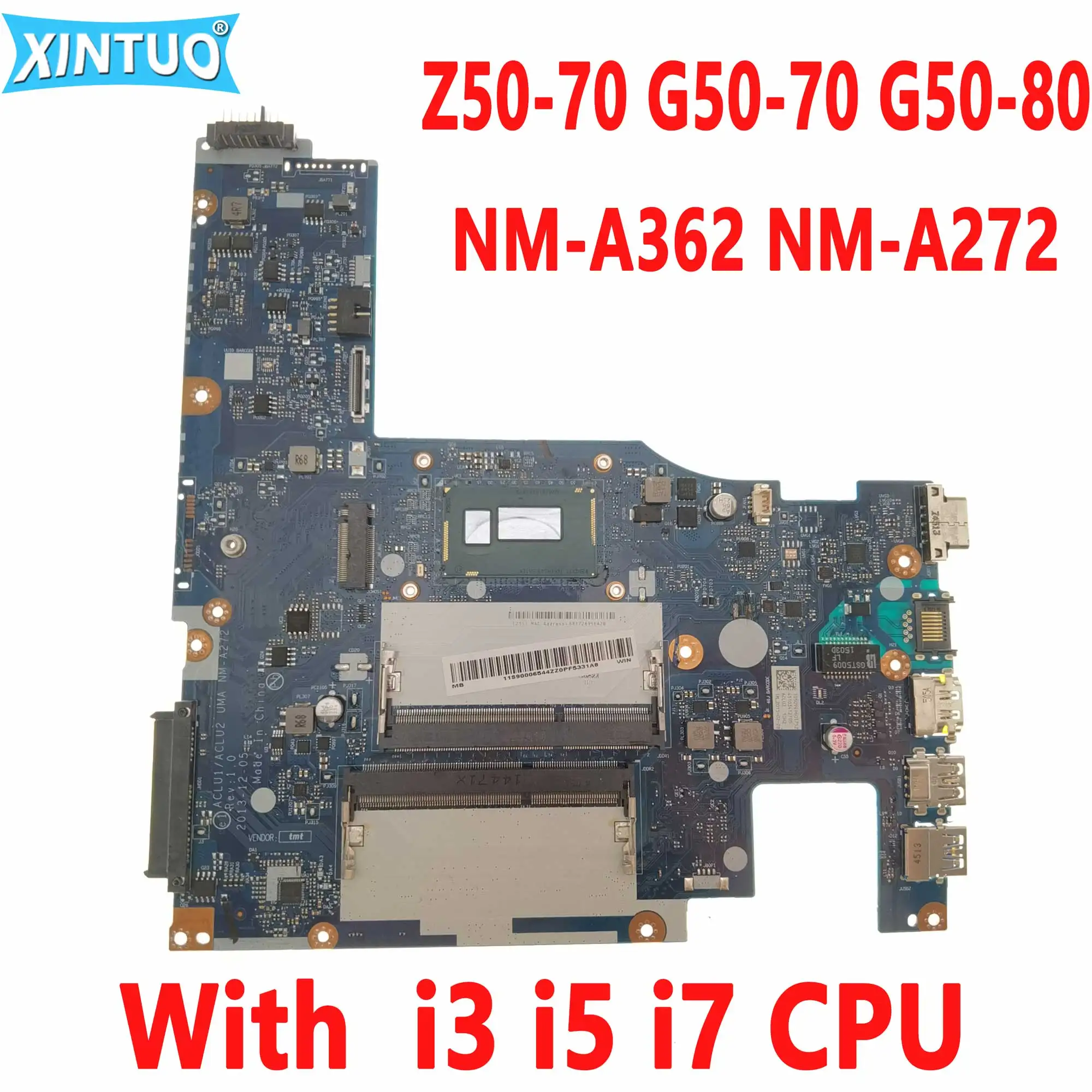 

ACLU3/ACLU4 NM-A362 NM-A272 motherboard for Lenovo Z50-70 G50-70 G50-80 laptop motherboard with i3 i5 i7 CPU DDR3 100% test work