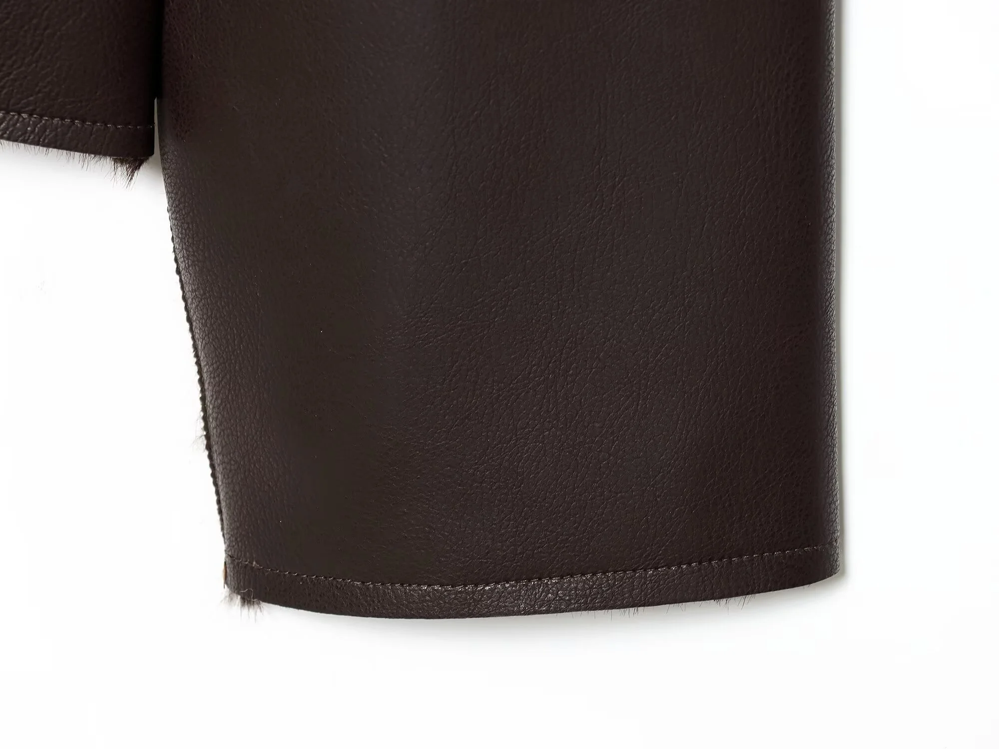 2025 Inverno delle nuove donne moda casual a maniche lunghe risvolto effetto pelliccia sintetica giacca in similpelle double-face