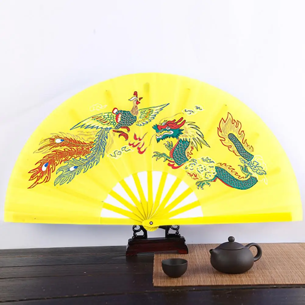 Metal Rivet Fan Elegant Chinese Style Folding Fan Durable Exquisite Pattern for Tai Chi Classical Dance Home Decoration Fine