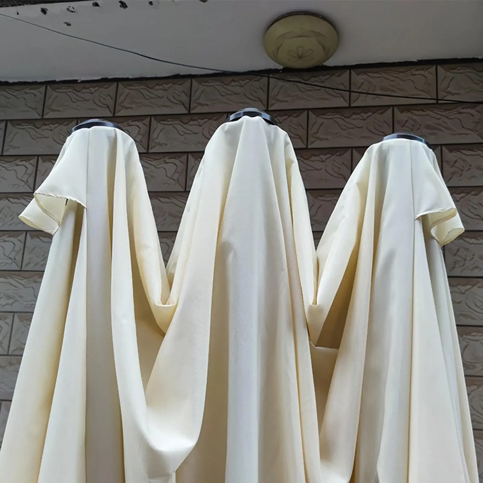 15Ft Double-sided Umbrella Replacement Canopy Cover 12 Ribs Large Parasol Top For Patio Shades, Frame Not Include