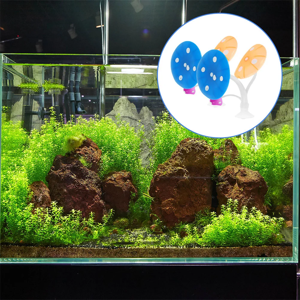 

2Pcs Betta Mushroom Hammock Aquarium Decoration Suction Cup Easy Install Fish Hideout for Comfortable Rest Fish Tank Decorations