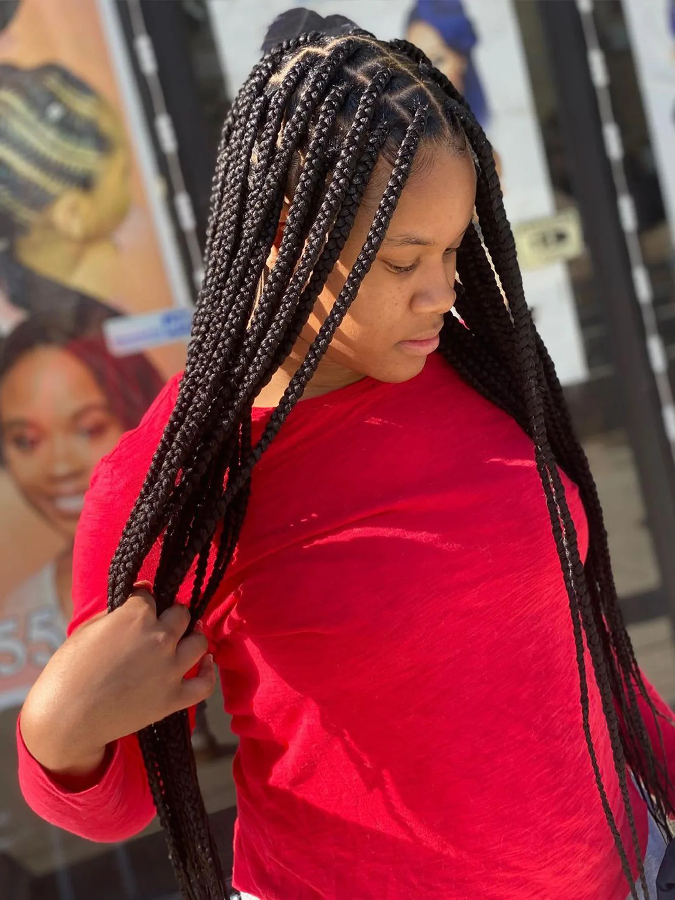

36" Long Full Lace Wig For Women Synthetic Big Square Knotless Box Braided Wigs Box Braids Wig With Baby Hair Wig Braid African