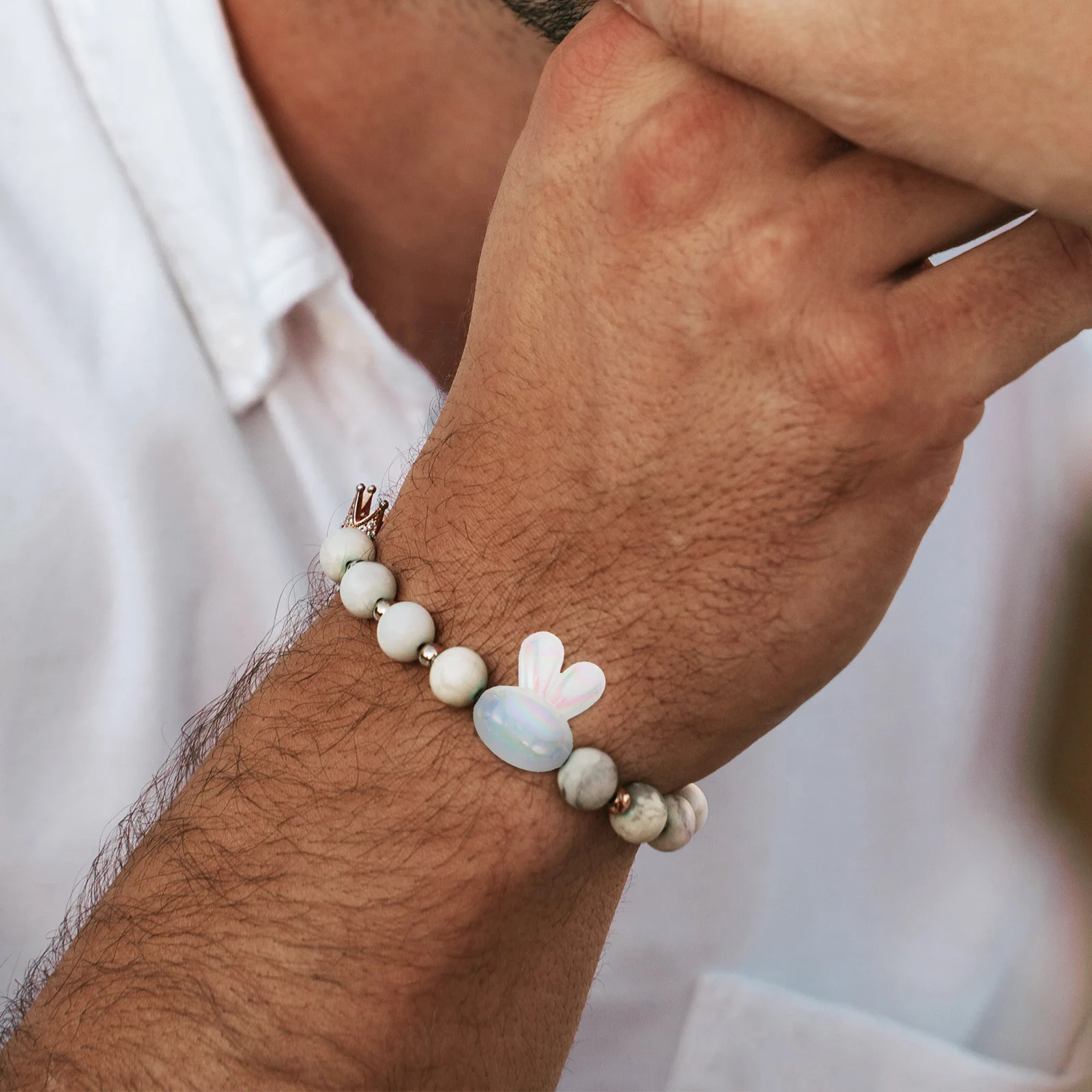 

100 шт. акриловых бусин-разделителей в форме кролика для изготовления украшений, ожерелий, браслетов, рукоделия, товары для творчества