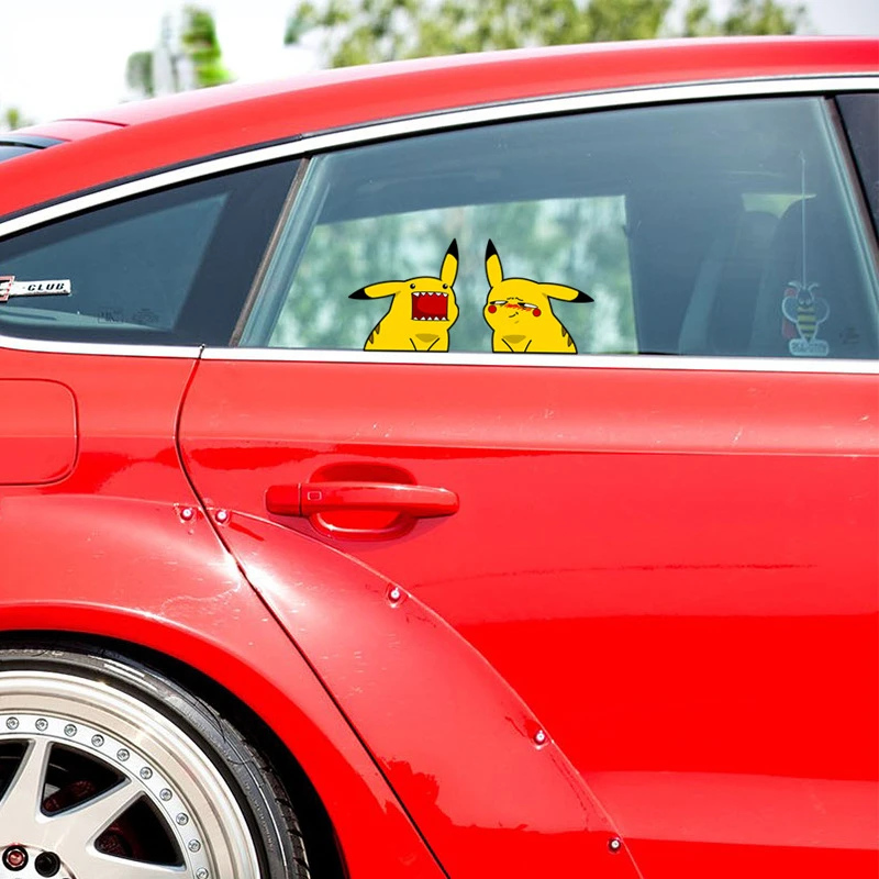 Niedliche Squirtle Pikachu Aufkleber Pokemon Peek Sticker Wasserfeste Aufkleber Autoaufkleber Wandtattoos