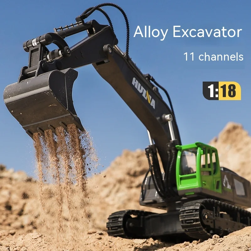 

1:18 Remote Control Excavator Alloy Cool Remote Control Soil Piling Machine Children's Toys Birthday Gift Christmas Gift