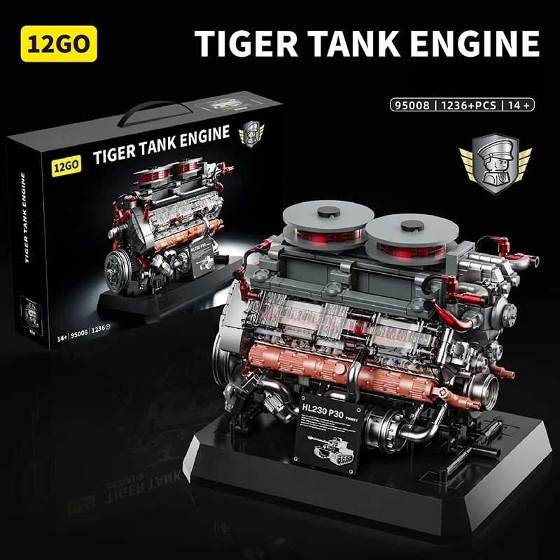 

1236+ PCS WWII Tiger Tank Engine Static Building Blocks Set | Military Model ABS Bricks | Halloween & Christmas Gift