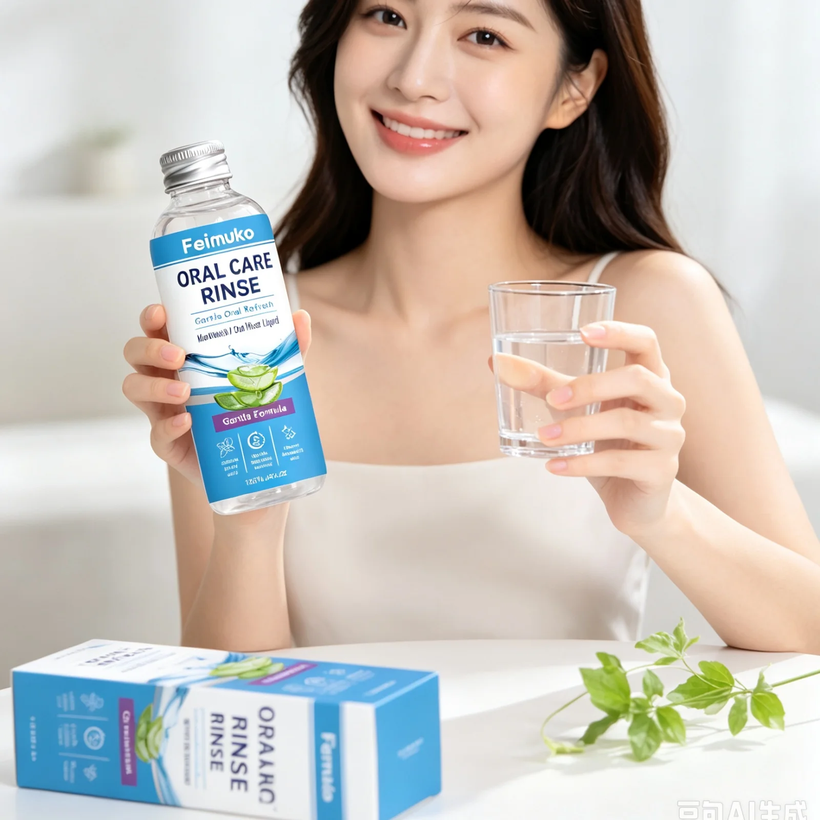 Feimuko Fresh Breath Mouthwash Fights Bad Breath Gingivitis Maintain Oral Hygiene Alcohol Free Deep Cleans Mint Daily Oral Care