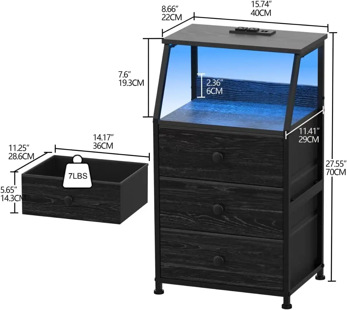 

Tohomeor Dresser With Fabric Drawers Nightstand With 2 Tier Shelf Storage Tower For Bedroom Hallway Entryway Closet Organizer