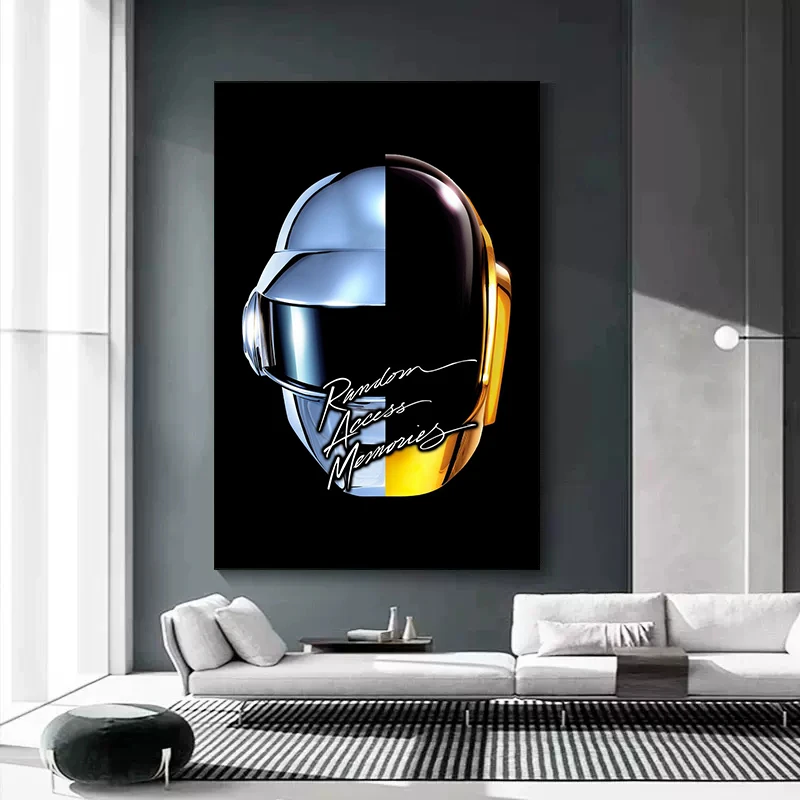 Neon Daft Punk Random Access Memories Music Album Cover Poster Canvas Painting HipHop Pop Music Star Wall Picture Room Decor