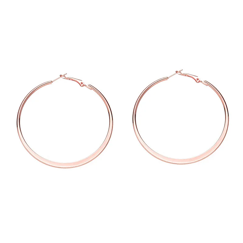 1 Paar Herren Damen Roségoldfarbene Creolen 2 mm 316L Edelstahl 30/40/50/60 mm IP-Beschichtung Kein Verblassen Allergiefrei – Detail 2