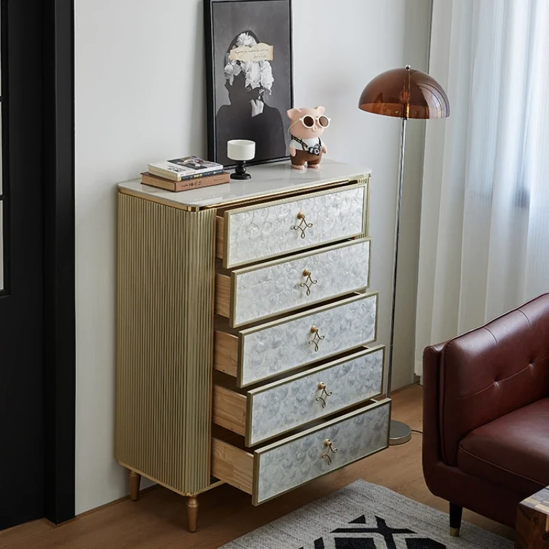 Gold Luxury Morden Cabinets Fashion Storage Drawers Entrance Home Cabinets Women Bedroom Comodas Con Cajones Corner Furniture