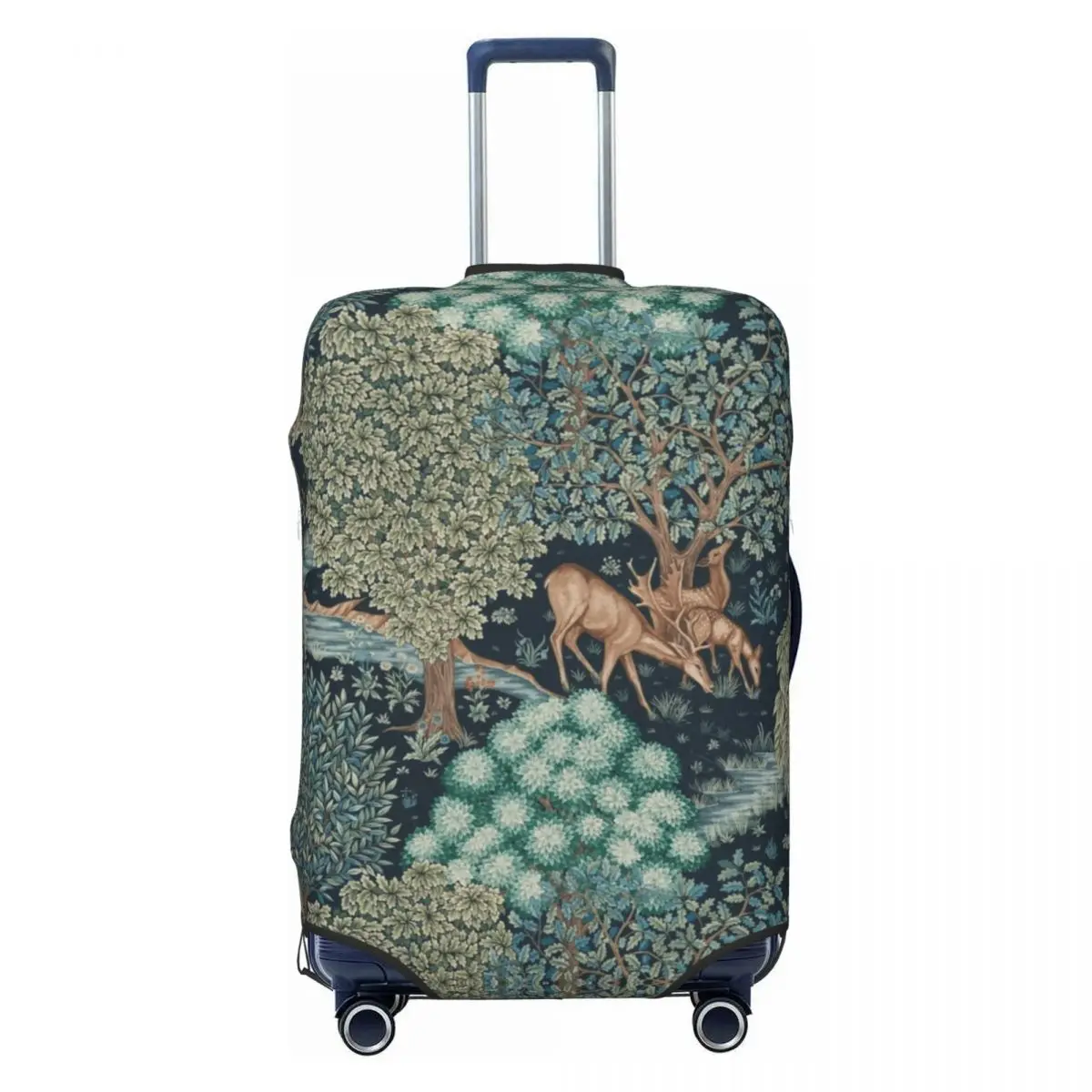 

Пользовательский дорожный чехол для багажа William Morris Deer, эластичный текстильный узор, защитный чехол для чемодана, подходит для 18-32 дюймов