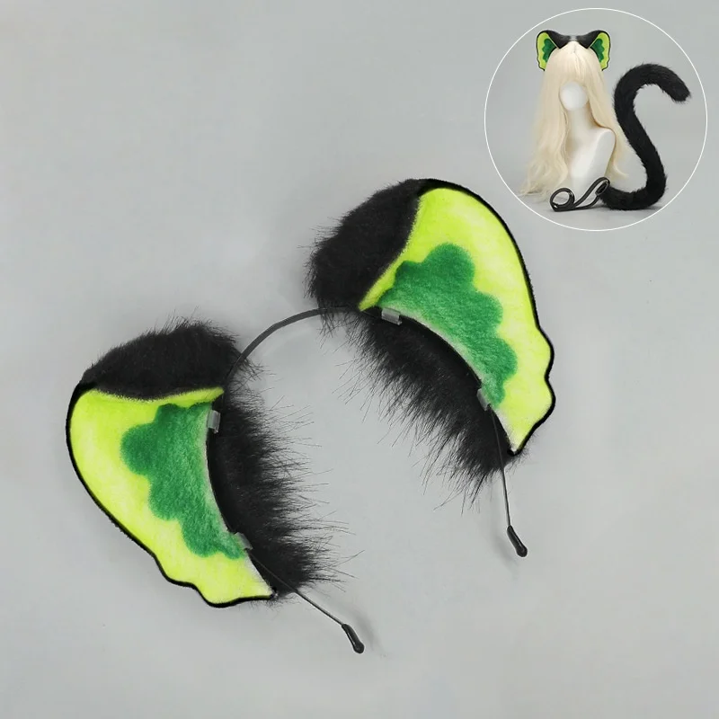 Nuovo fatto a mano Anime orecchie di gatto nero fascia animale peloso coda di gatto set fumetto carino costume cosplay oggetti di scena