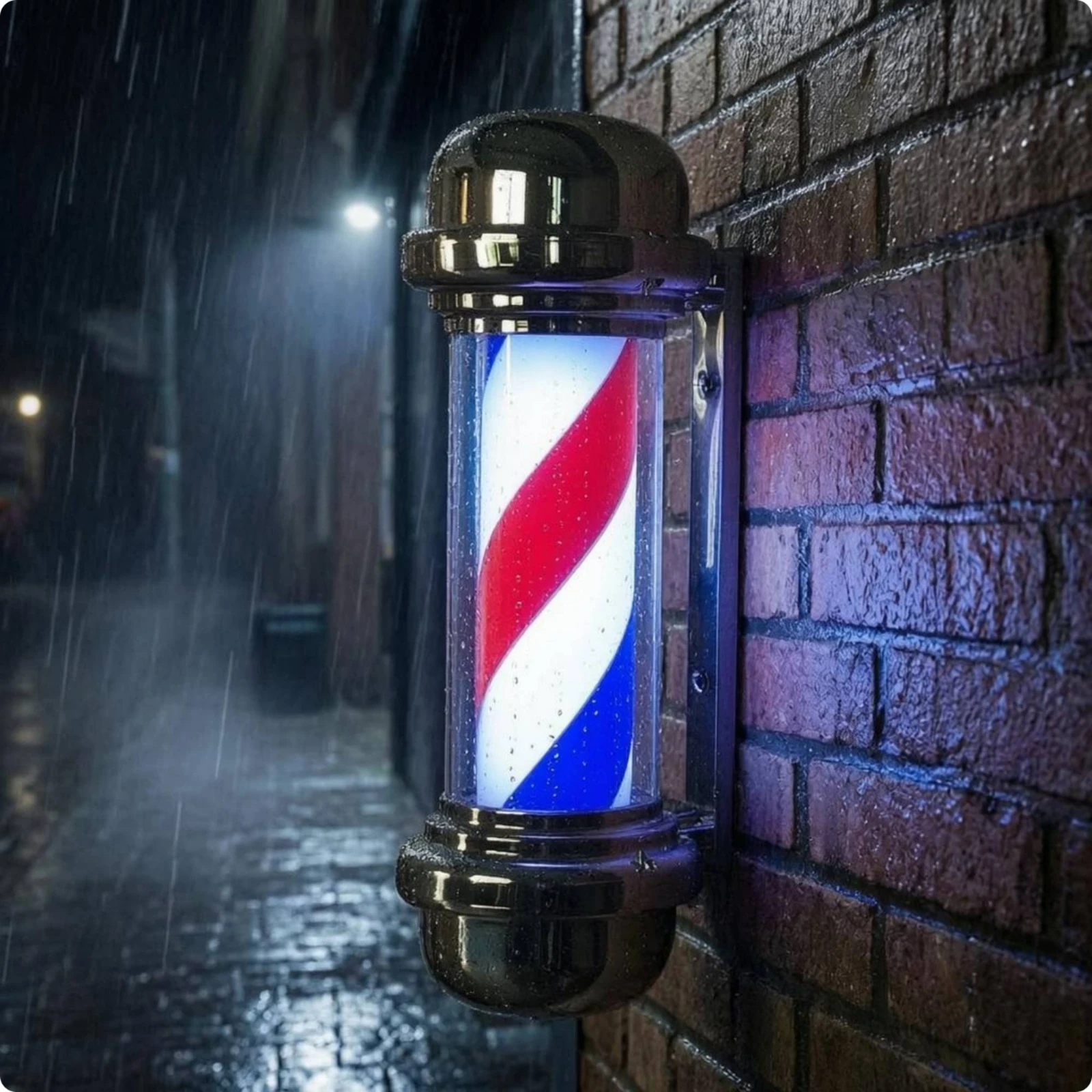 LED Barber Pole Transparent Cover Wall-Mounted Barber Pole Light for Beauty Salons