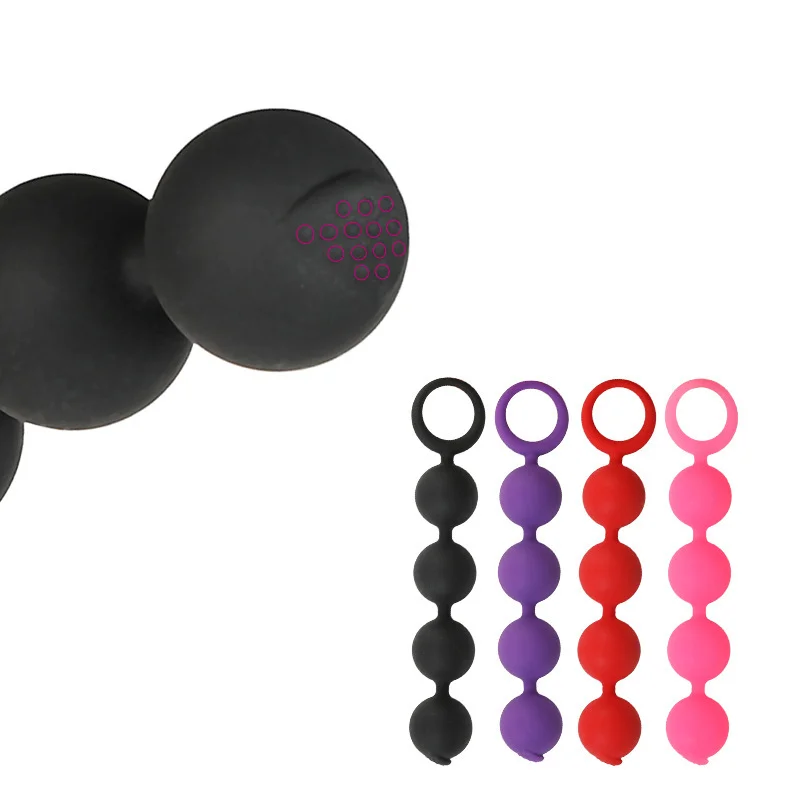 Silicone Big Anal Plug 4 Ball Anal Bead Anus Masturbation Butt Plug Erotic Flirt Sex Toy Prostate Massage for Men Women 18+