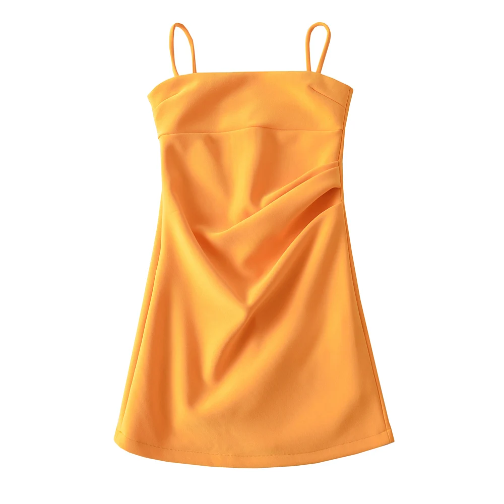 

Street Sle Thin Strap Bridesmaid Dr Svel High Waist A-Line ort Skirt with Slit One oulder Design Slimming Effect