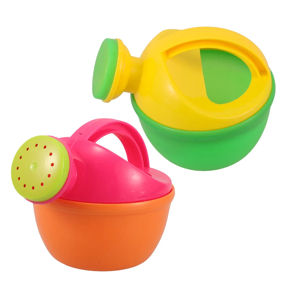 2 Pcs Watering Toys Toddler Beach Tools Bath Plastic Cans Kids Gardening