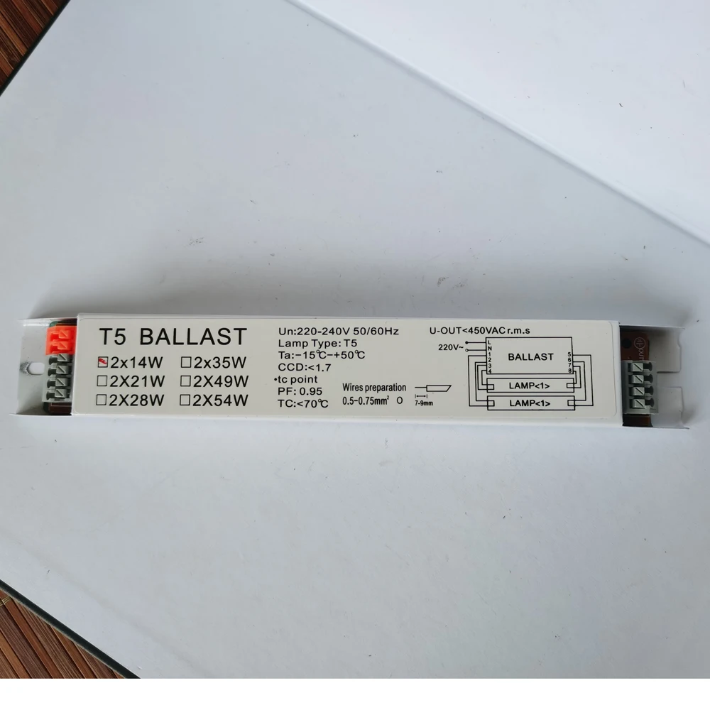T5 1X14W 2X14W 14W 220V-240V 50/60HZ High Power Neon Lamp Fluorescent Lamp Instant Start Electronic Ballast
