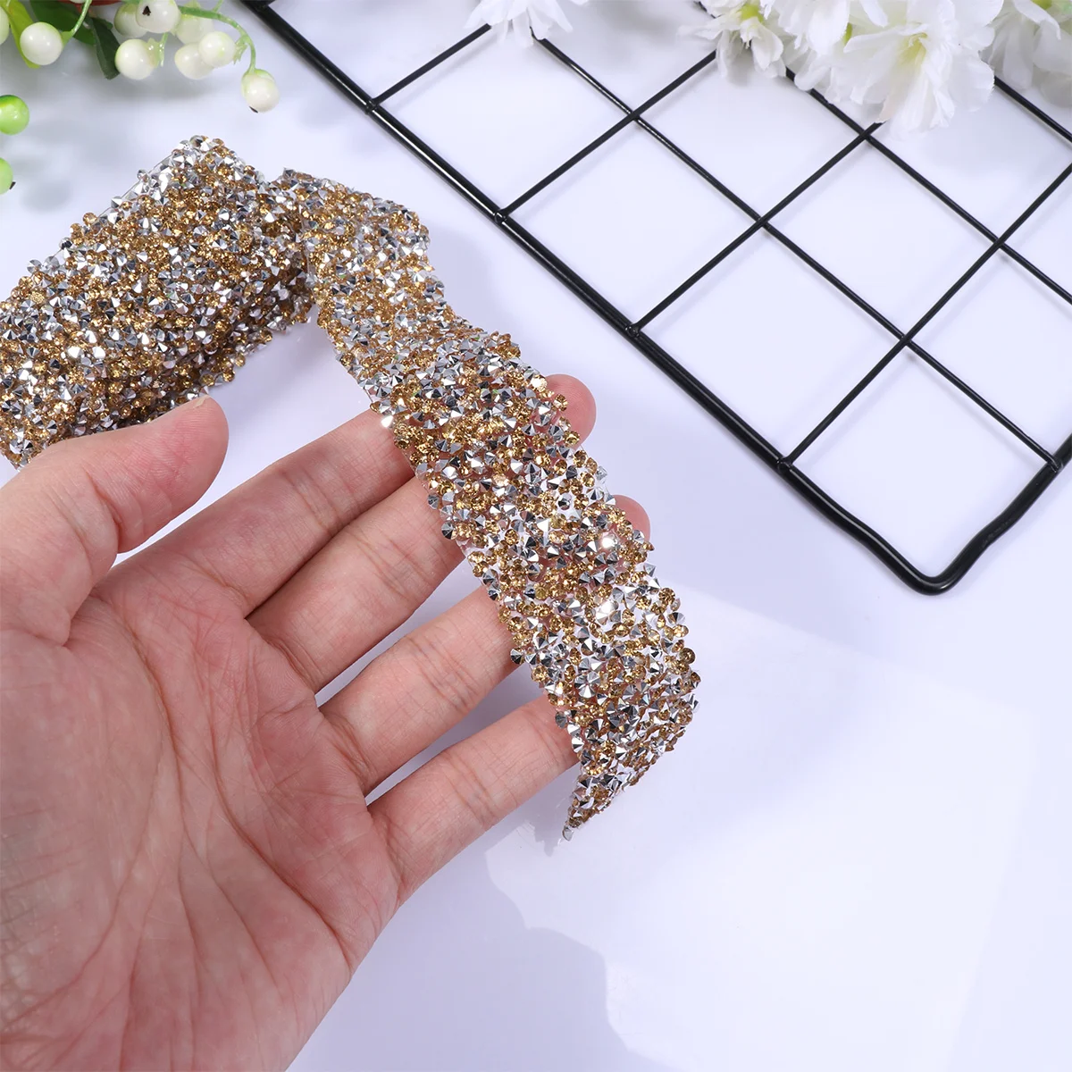 

Bridal Rhinestone Wedding Belt Belts for Dress Adhesive Strips Embellishments Applique