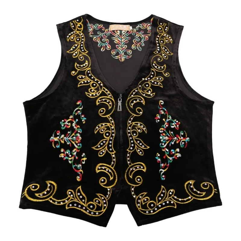 Xinjiang vêtements gilet pour hommes Xinjiang danse scène Performance Costume gilet Festival tenue