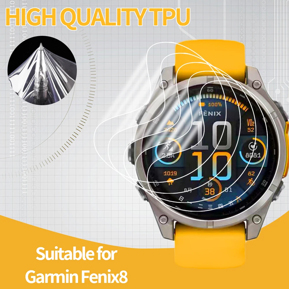 HD Clear Hydrogel Film for Garmin Fenix 8 47mm 7X 6X 5X 7 6 5 7S 6S 5S 265 265S 255 255S 965 Smart Watch Anti-scratch Soft Film