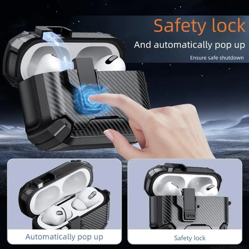 D5BB ฝาครอบป้องกันล็อคอัตโนมัติสำหรับหูฟัง Pods รุ่นที่ 3 ขาตั้งโทรศัพท์กันกระแทก