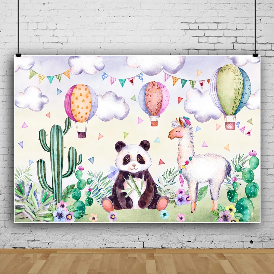 Background For Photography Baby Birthday Party Room Decro Kids Wild One Animals Panda Sheep Backdrop Photozone Photophone Props