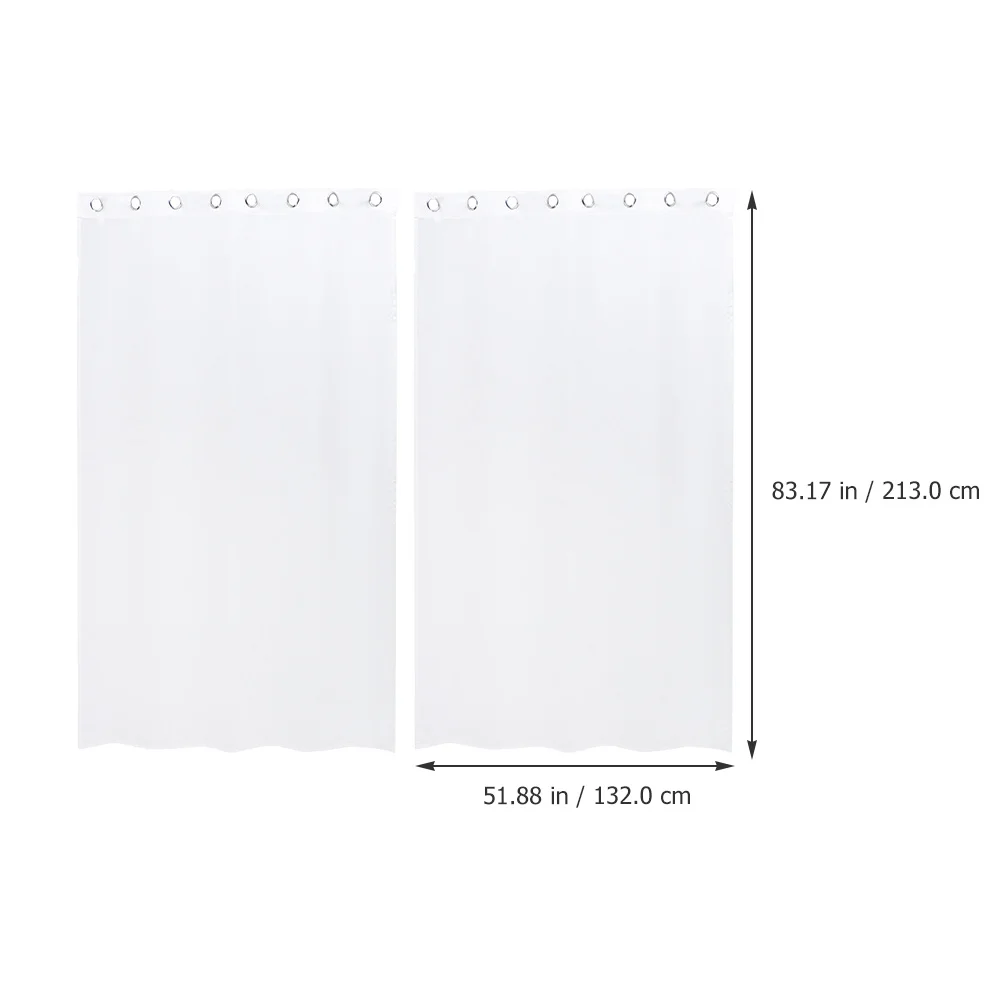 Alipis 2 قطعة ستائر خارجية مقاومة للماء بيضاء من البوليستر الشاش نافذة الشاشة ستائر الشمس ديكور شفاف #2