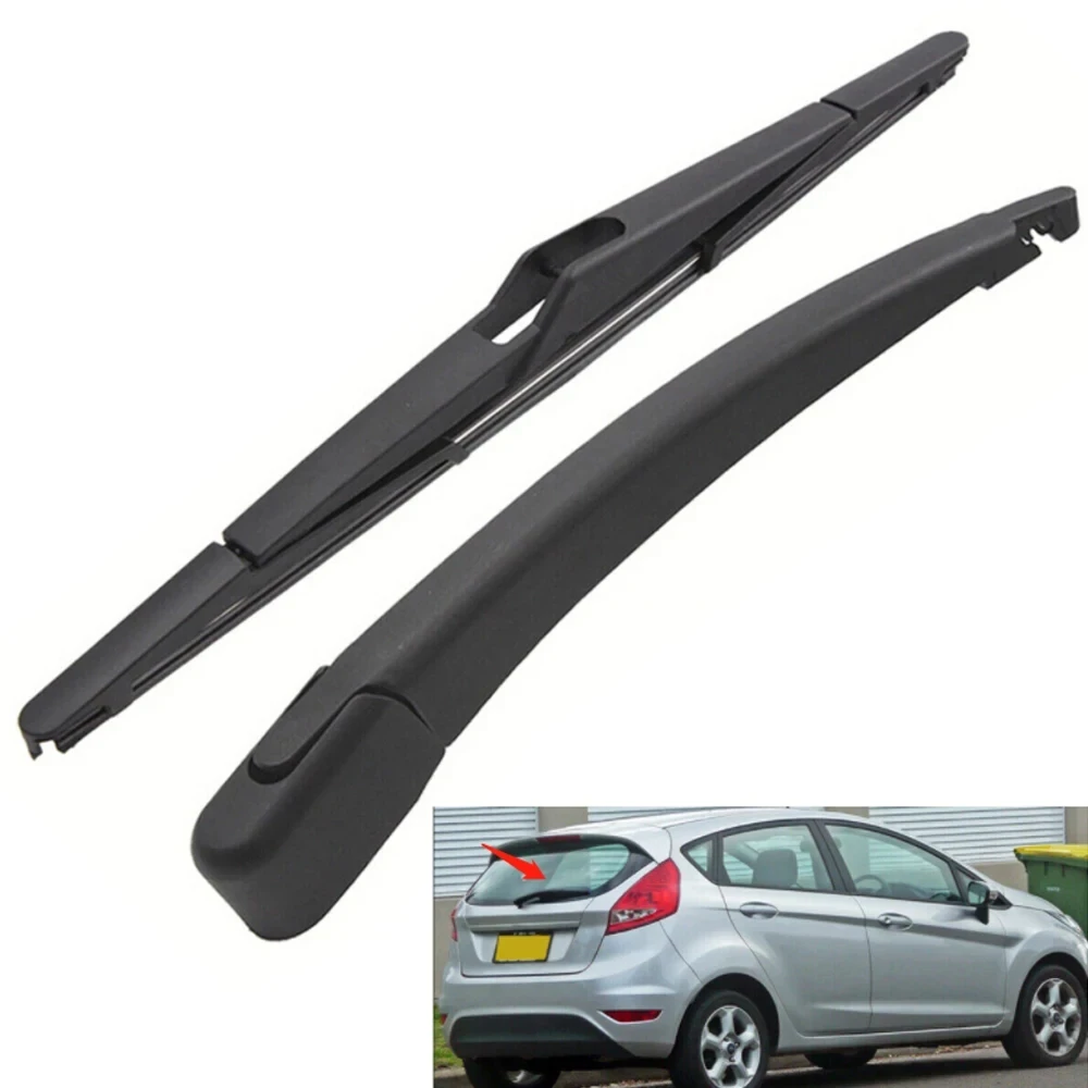 2Pcs For Ford Fiesta MK7 Car Rear Windscreen Tailgate Wiper Blade & Arm Set 2008-2017