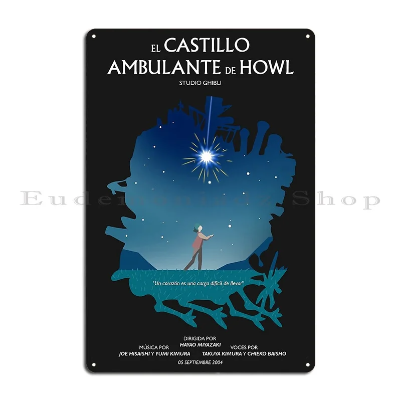 Howl S Moving Castle Metal Plaque Poster Print Cinema Pub Cinema Garage Tin Sign Poster