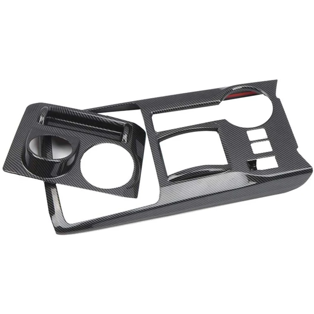 

for Toyota 4Runner 2010-2021 Car Carbon Fiber Style Gear Shift Panel Cup Holder Frame Decoration Cover Trim