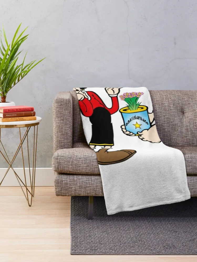 popeye and olive oyl sticker Classic Throw Blanket Loose for winter Sleeping Bag Flannel Fabric Blankets