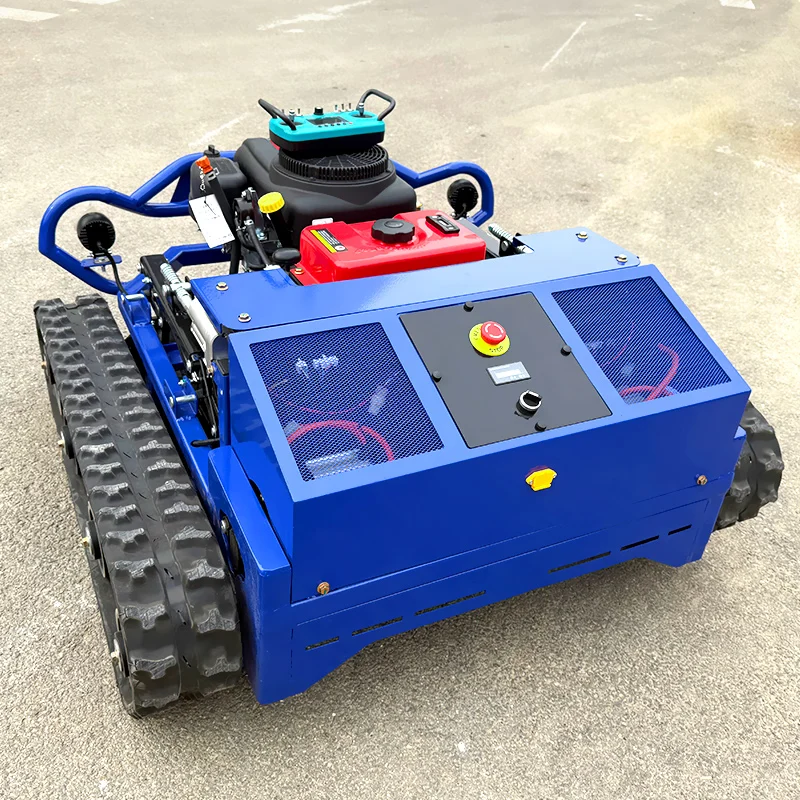 カスタマイズ可能なクローラ式全地形対応ゼロターン遠隔操作芝刈り機ロボット、4ストロークユーロ5排出ガス規制適合