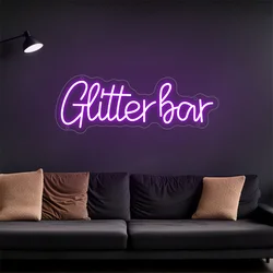 Glitter Bar Neon Sign Led Light Room Wall Art Decor LED Neon Lights Club Bar Party Bedroom Business Decoration Neon Light Sign