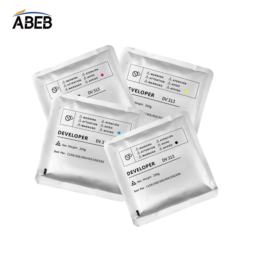 4PCS DV313 Developer Powder For Konica Minolta Bizhub C308 C368 C458 C558 C658 C258 C364 C454 C554 High Quality iron Carr 250G