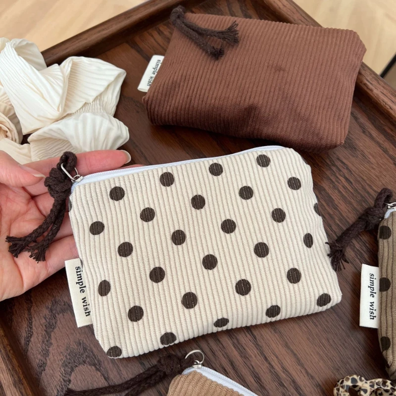 Women Mini Makeup Bag Zipper Small Pouch Retro Cosmetic Organizer Storage Bag Coin Purse