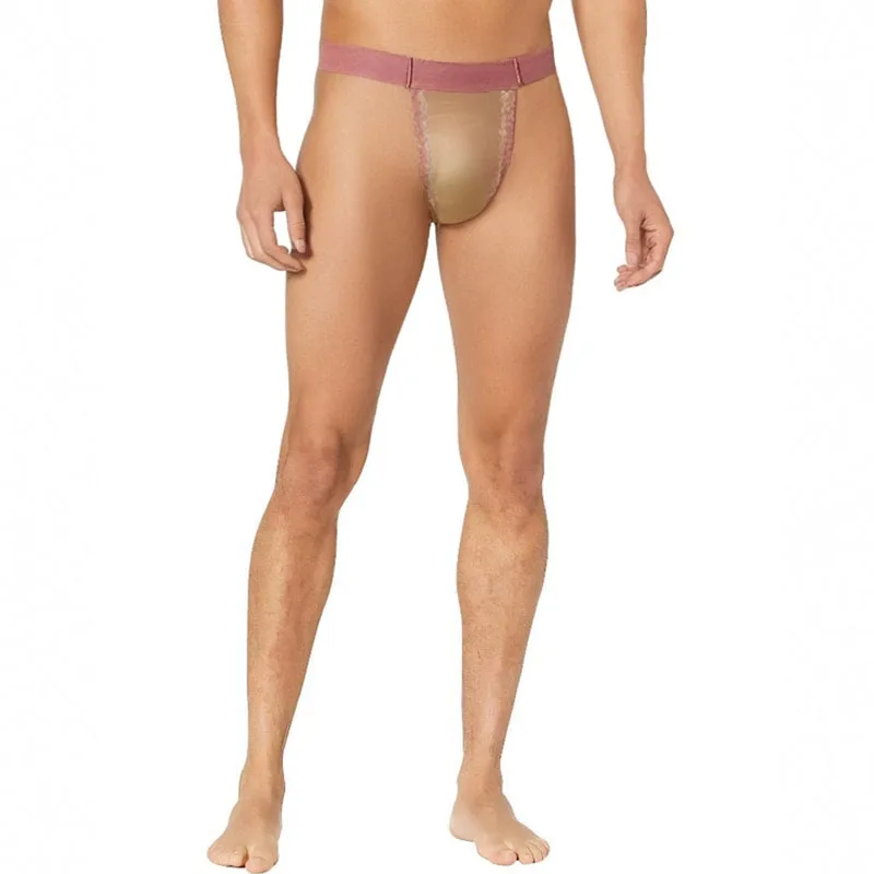 

Sheath Elastic Low Waisted G-string Sissy T-back Panties FKK Dance Party Costume,Men Sexy Latex Fetish Thong Half Sheer T Briefs