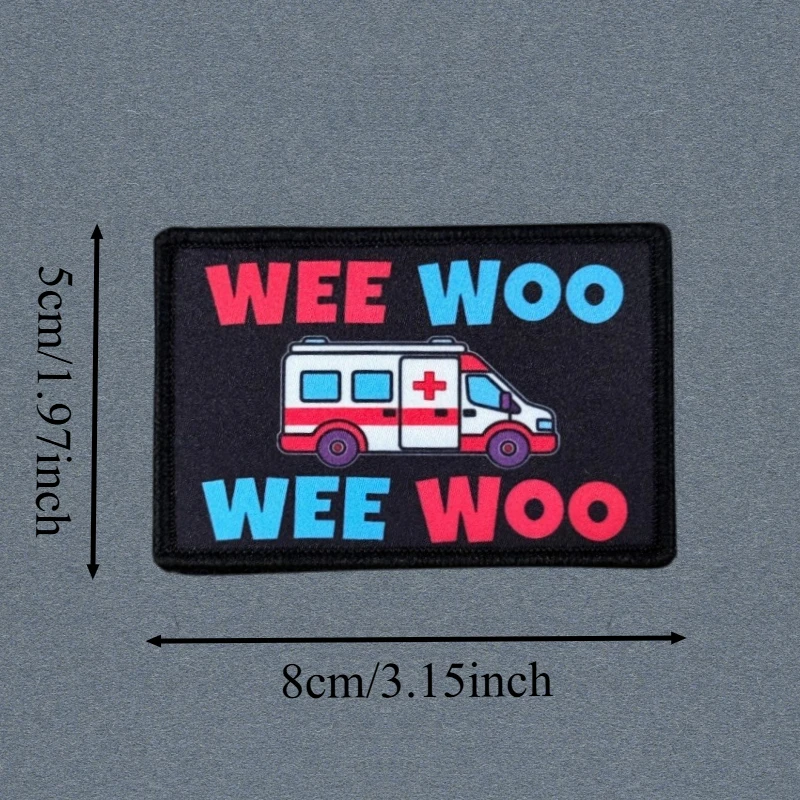 Parche táctico ambulancia Wee Woo con velcro gancho y bucle - imagen 5