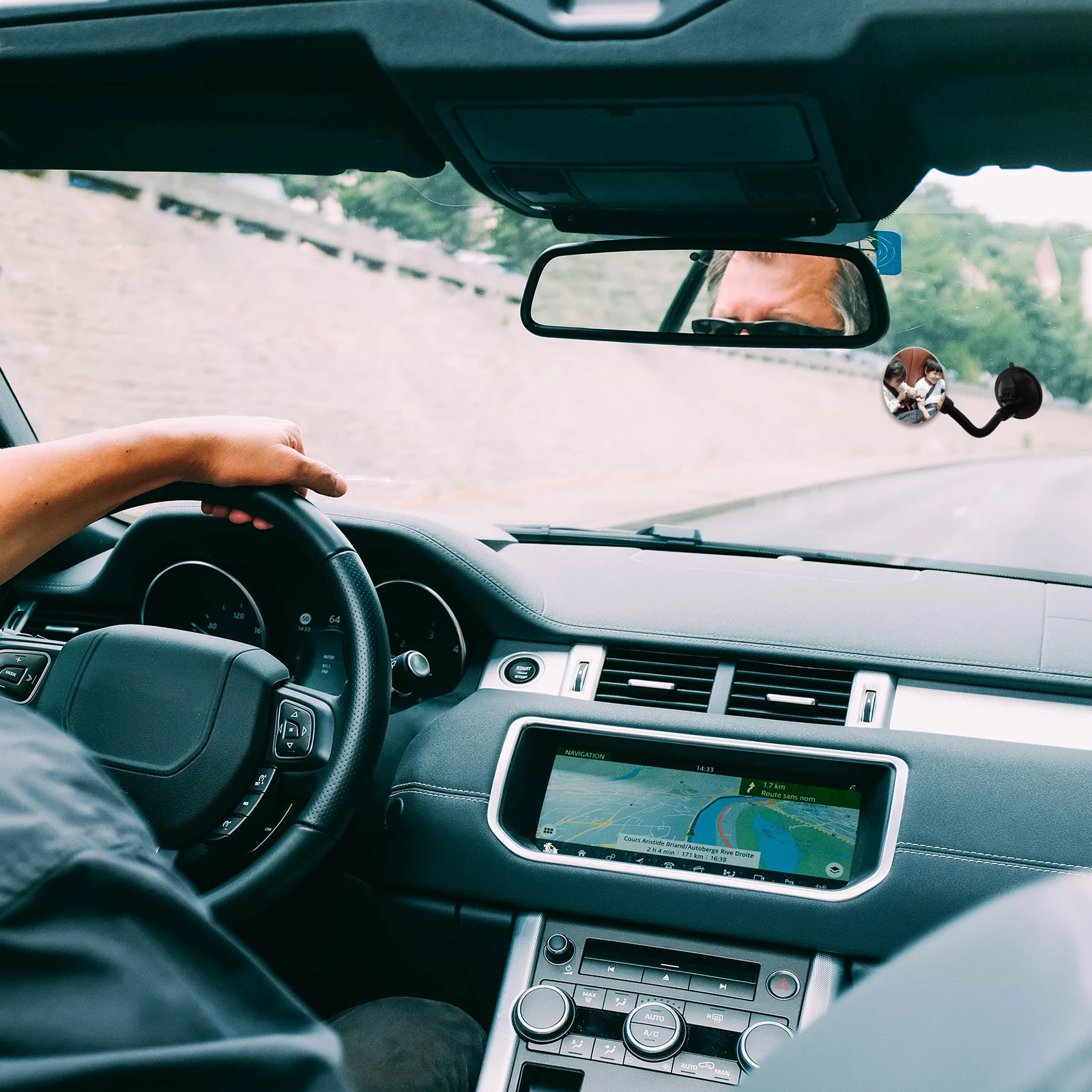 مراقبة الطفل لمرآة الرؤية الخلفية الداخلية للسيارة زاوية واسعة مرنة معقوفة شفط جبل مرآة محدبة للأمان #4