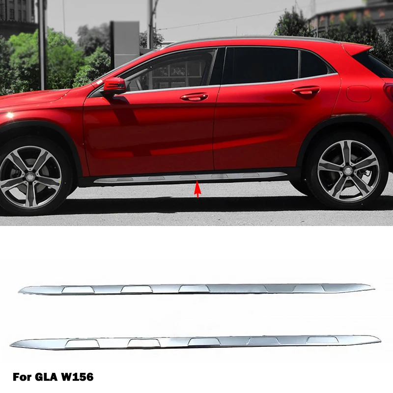 A1566980100 A1566980200 A156698 0500 0681 A1566980781 Car Door Chrome Trim Side Skirts Chromium For Mercedes Benz GLA W156 X156