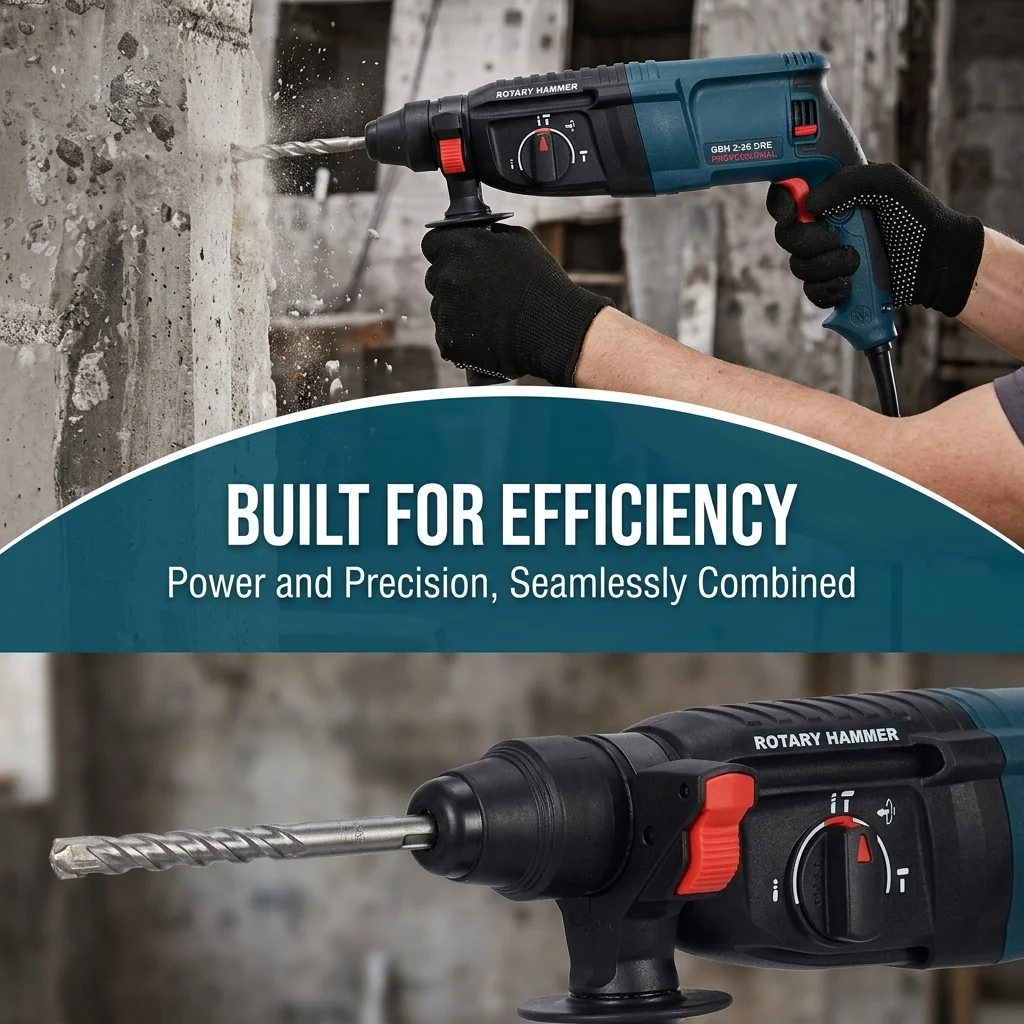 Corded Rotary Hammer Drill, SDS Plus Hammer, 3-in-1 Demolition Drill, Concrete Breaker, Wired Hammer for Brick, Stone Fit Bosch