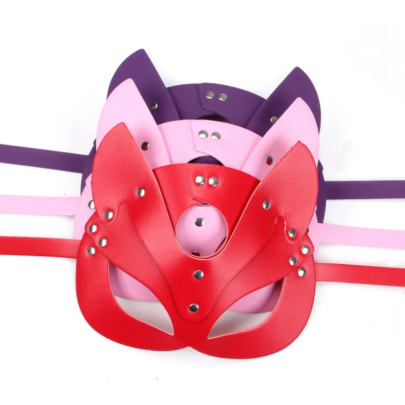 Exotic Sexy Accessorie PU Leather Fox Mask for Women Prom Dress Up Halloween Nightclub Party Cosplay Games Costumes Animal Masks