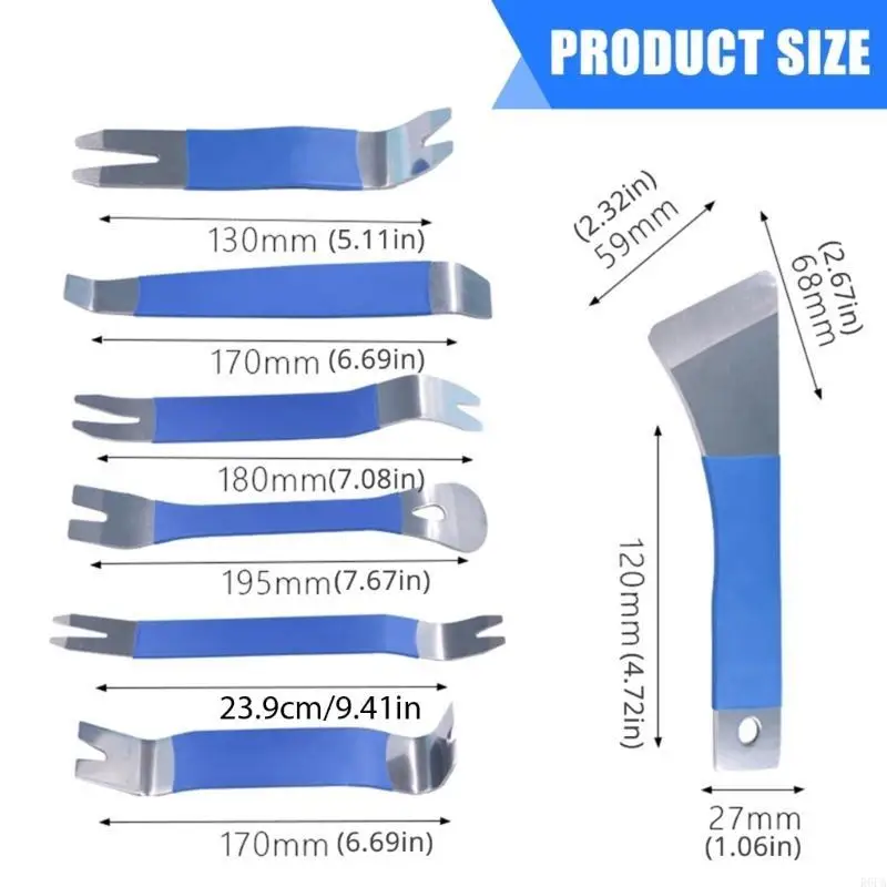 ชุดเครื่องมือตกแต่งภายในรถยนต์ป้องกันรอยขีดข่วน เวดจ์เหล็ก การกำจัดวิทยุอัตโนมัติสำหรับแผงประตูและขอบหน้าต่าง